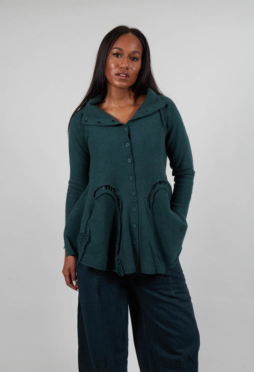 High Neck Cardigan in Forest  - 3247104