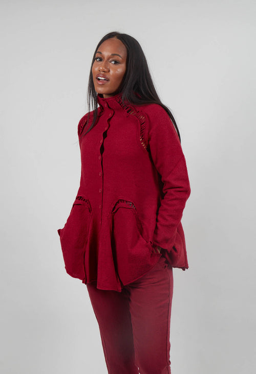 High Neck Cardigan in Lava  - 3247104