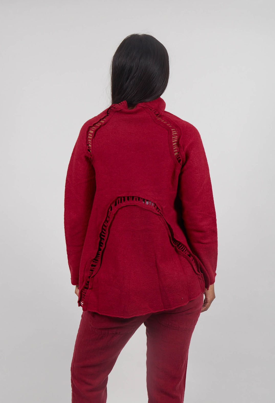 High Neck Cardigan in Lava  - 3247104