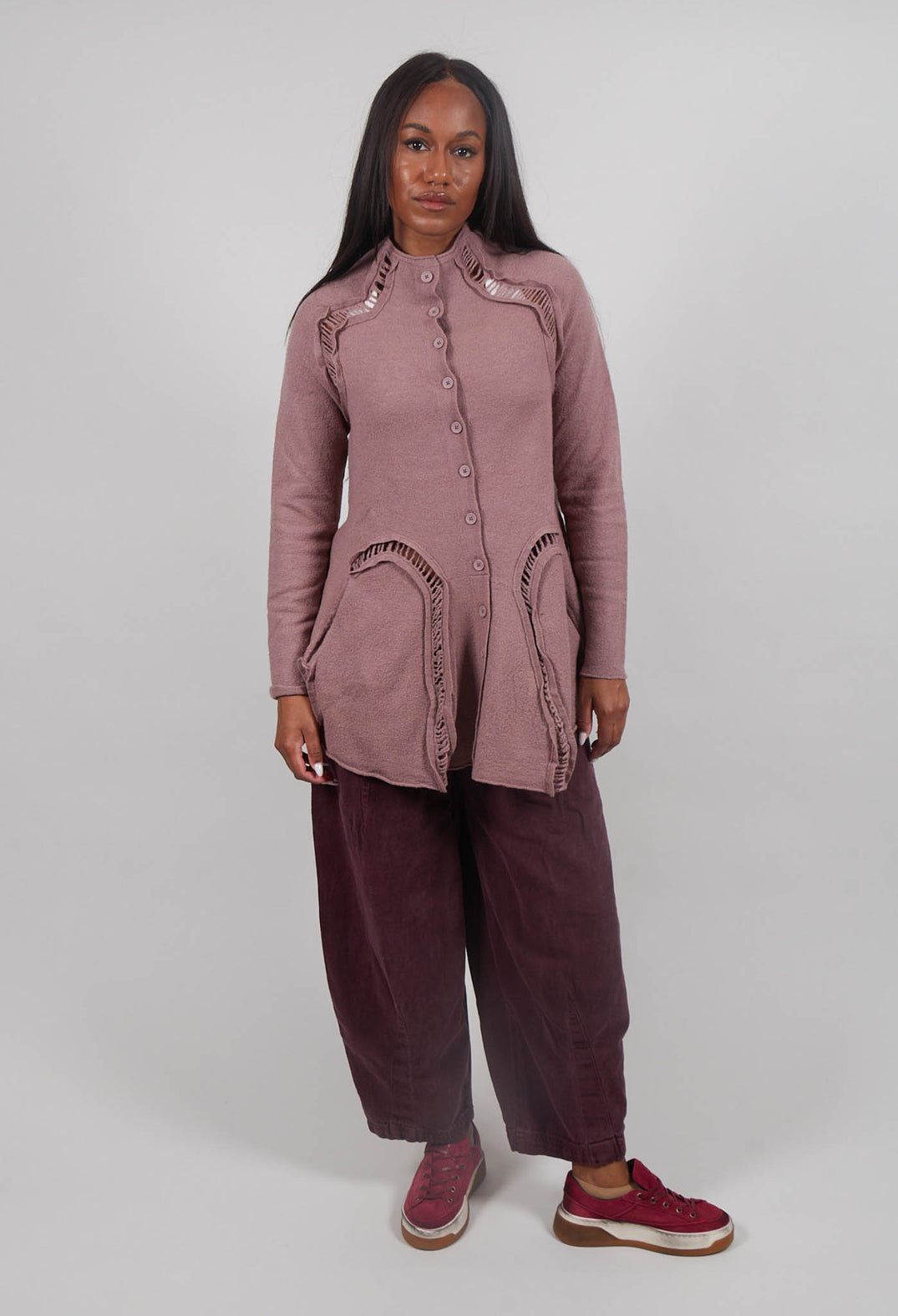 High Neck Cardigan in Crystal  - 3247104