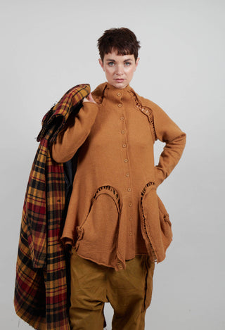 High Neck Cardigan in Bronze  - 3247104