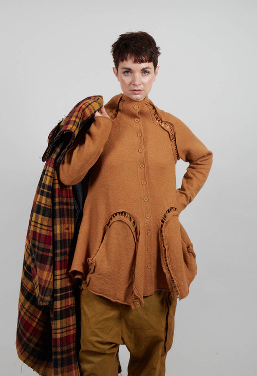 High Neck Cardigan in Bronze  - 3247104