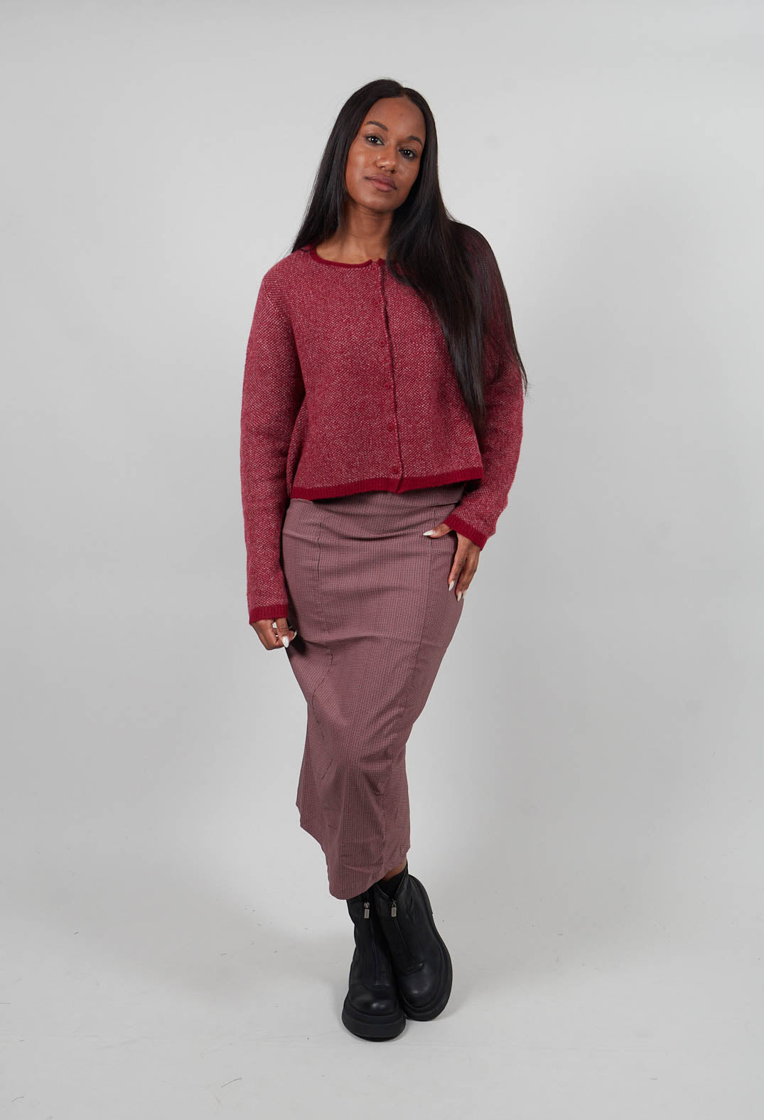 Cropped Cardigan in Lava Crystal Jacquard  - 3277101