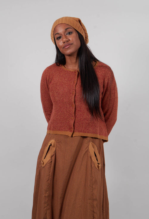 Cropped Cardigan in Bronze Lava Jacquard - 3277101