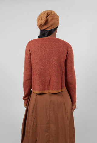 Cropped Cardigan in Bronze Lava Jacquard - 3277101