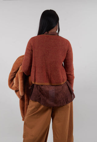 Cropped Cardigan in Bronze Lava Jacquard - 3277101