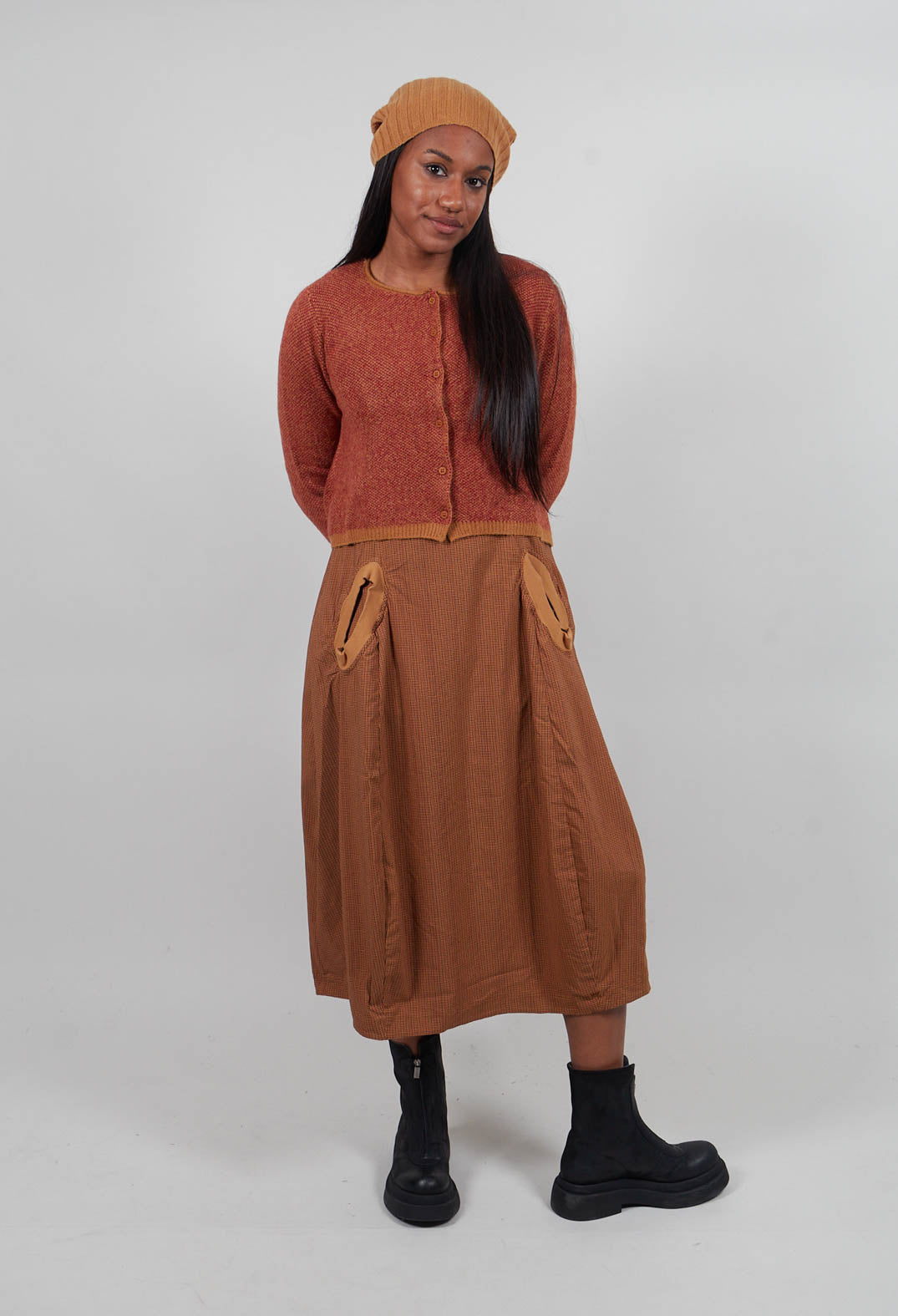 Cropped Cardigan in Bronze Lava Jacquard - 3277101