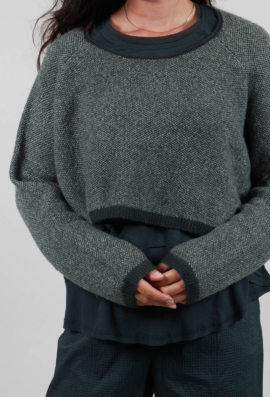 Cropped Jumper in Forest Park Jacquard  - 3270703
