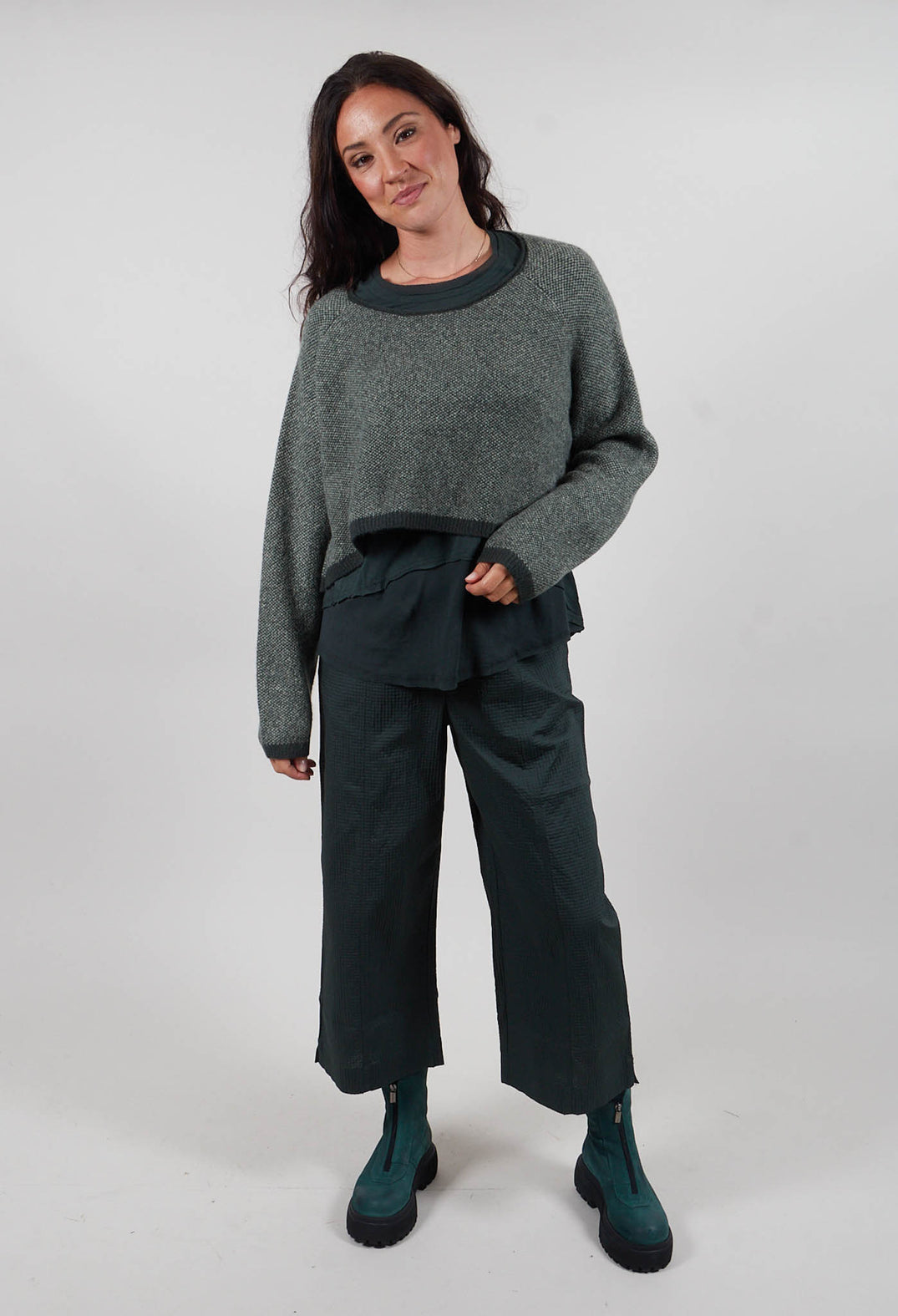 Cropped Jumper in Forest Park Jacquard  - 3270703
