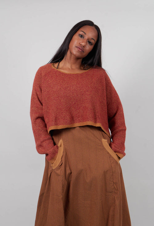 Cropped Jumper in Bronze Lava Jacquard  - 3270703