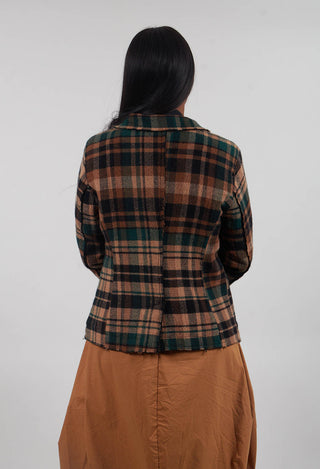 Raw Edge Jacket in Forest Check - 3281101