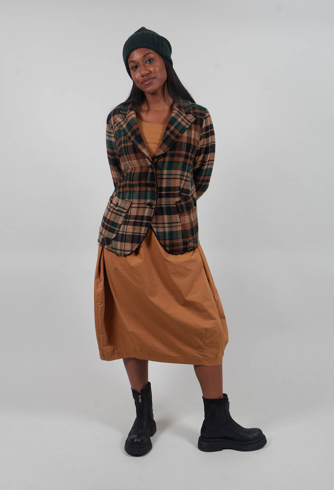 Raw Edge Jacket in Forest Check - 3281101