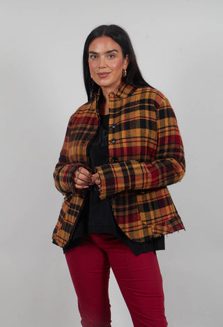 Raw Edge Jacket in Lava Check  - 3281101