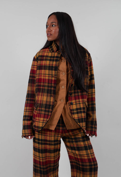 Raw Edge Jacket in Lava Check  - 3281101