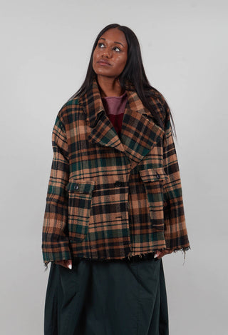 Boxy Jacket in Forest Check - 3281102