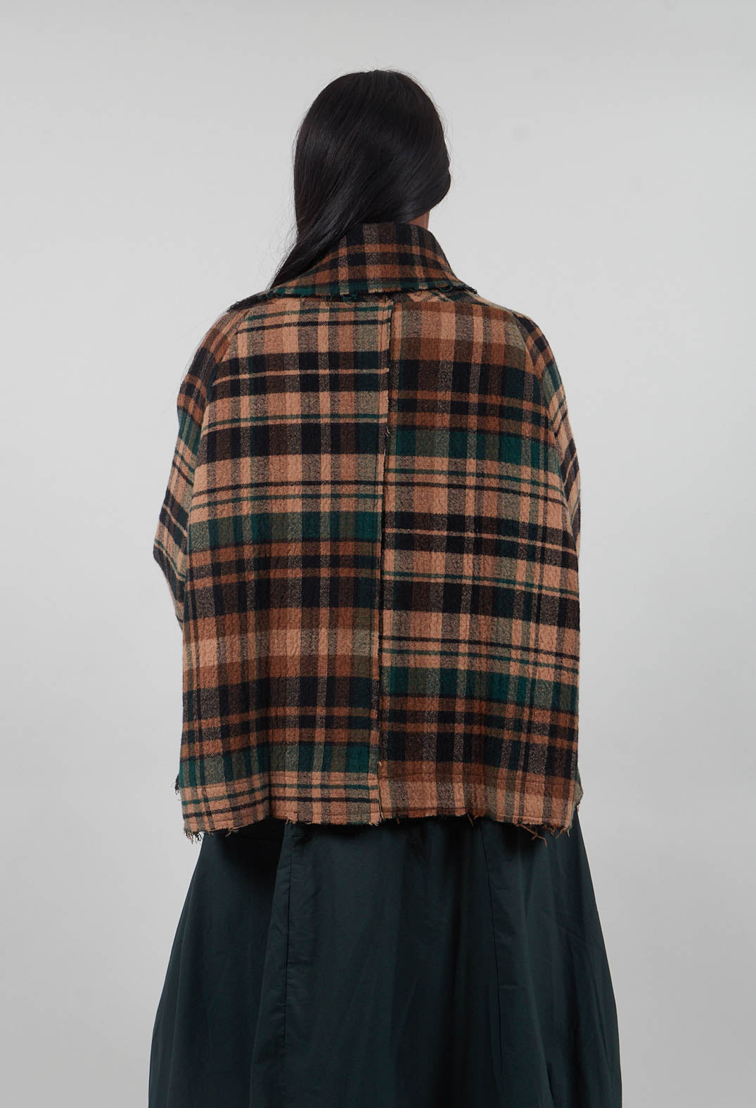 Boxy Jacket in Forest Check - 3281102