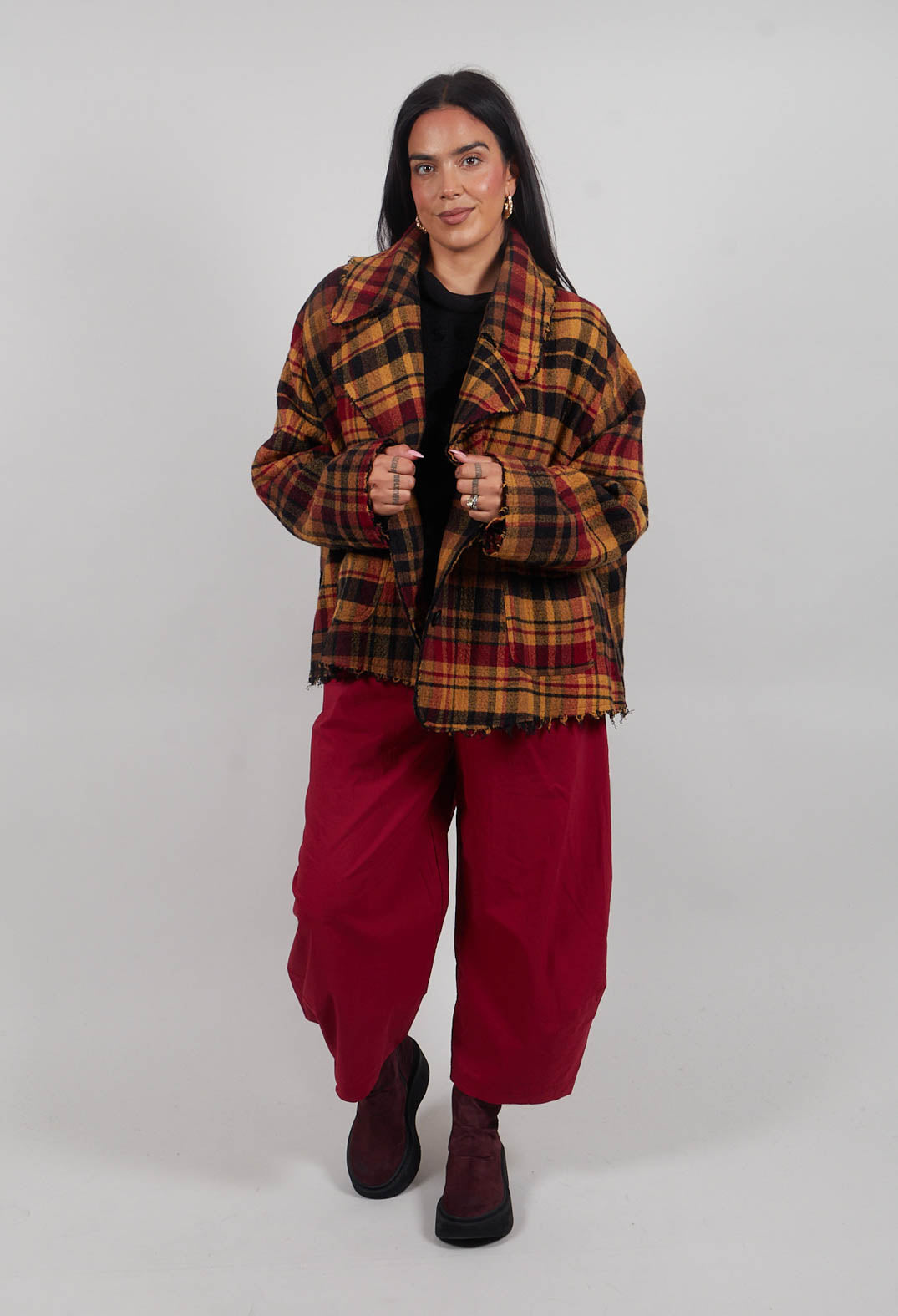 Boxy Jacket in Lava Check  - 3281102