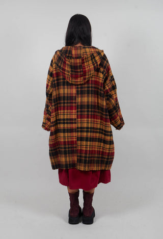 Hooded Coat in Lava Check  - 3281203
