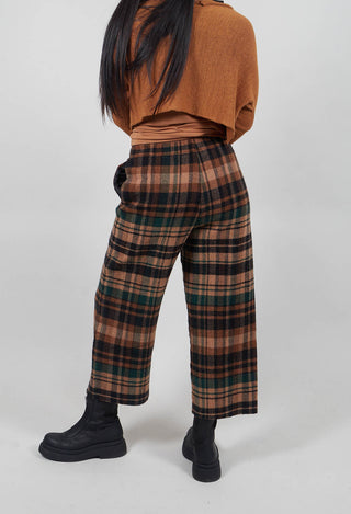 Straight Leg Trousers in Forest Check  - 3280104
