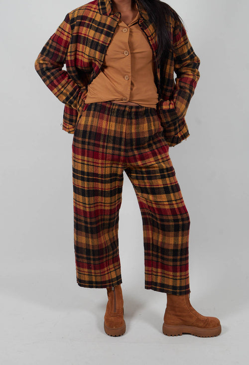 Straight Leg Trousers in Lava Check - 3280104