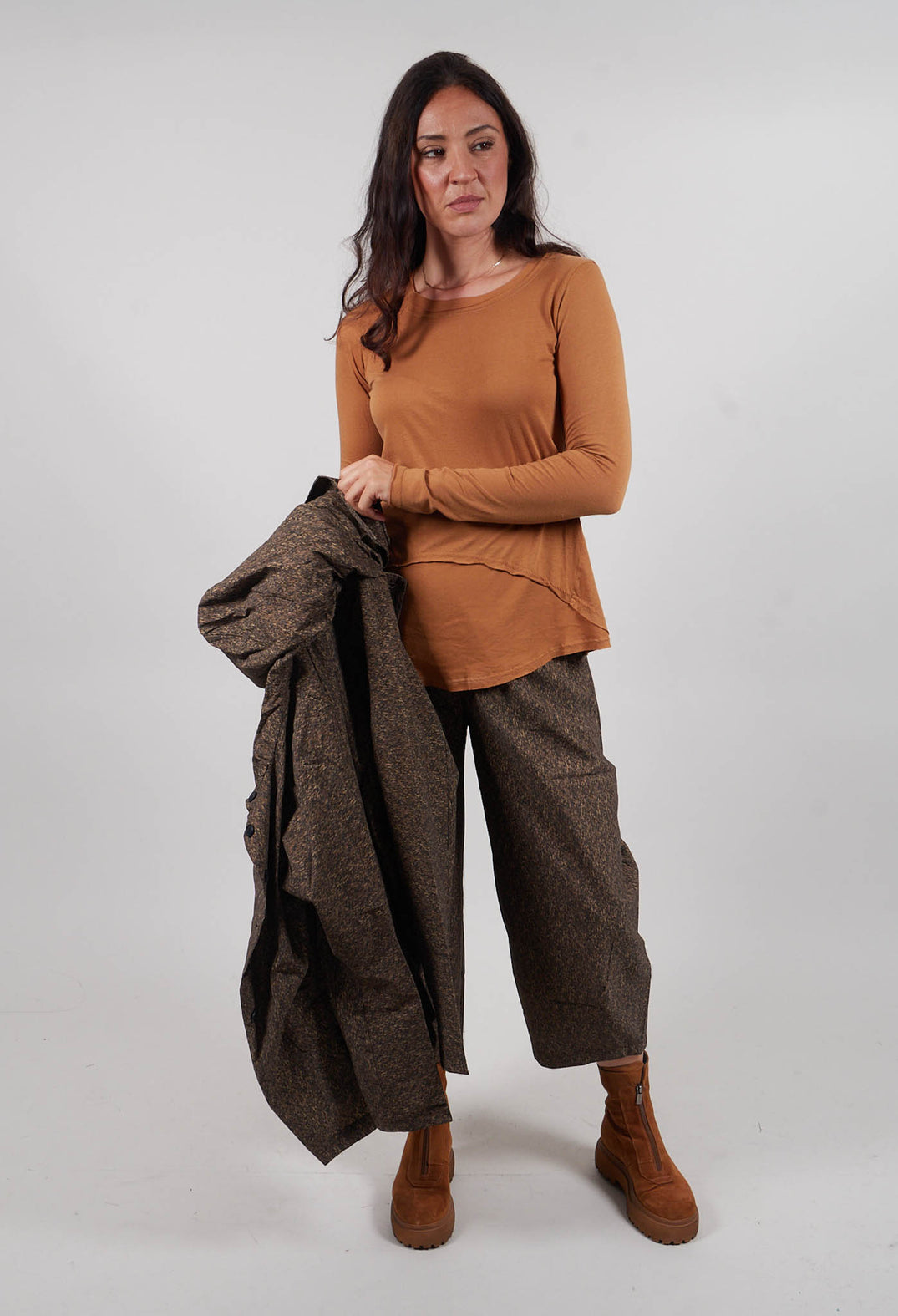 Long Sleeve Top in Bronze  - 3330501