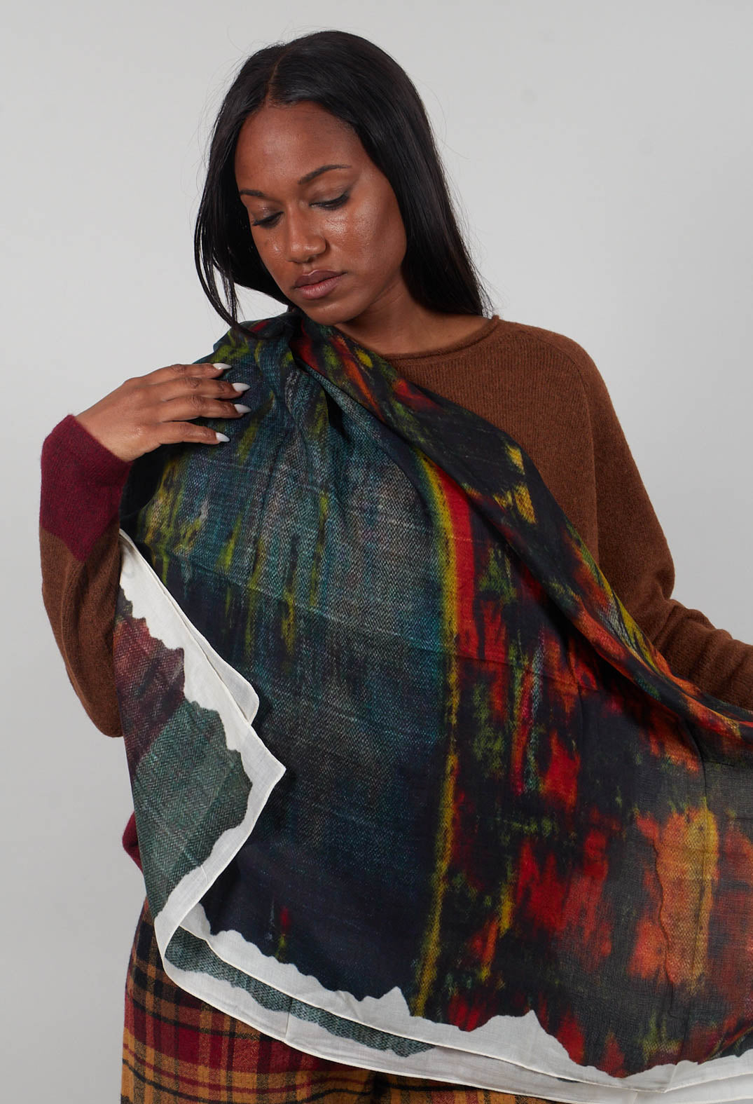 Lightweight Scarf in Forest Print - 3361402