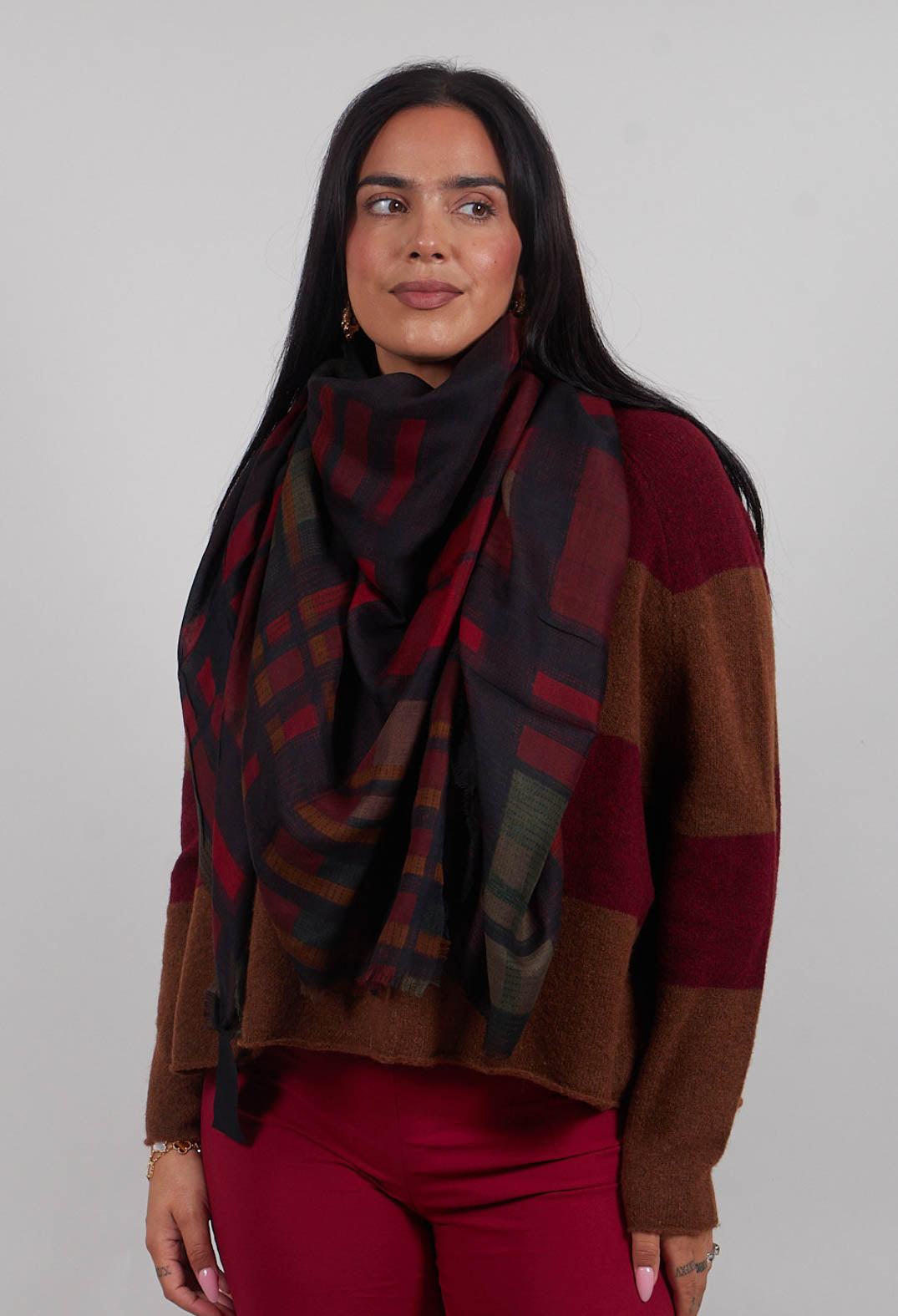 Oversized Scarf in Check Multicolor - 3361404