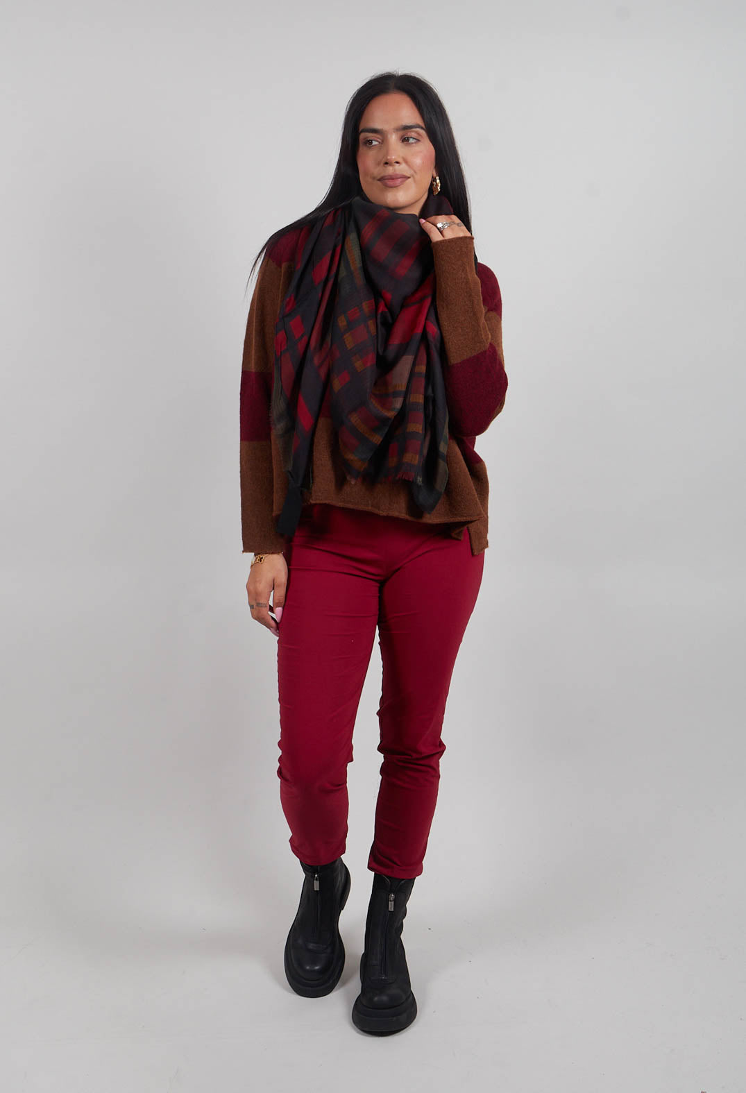 Oversized Scarf in Check Multicolor - 3361404