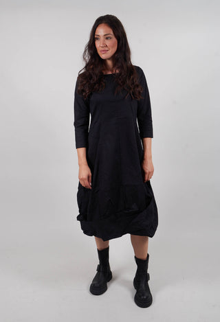 Balloon Hem Dress in Black - 3420902
