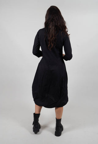 Balloon Hem Dress in Black - 3420902