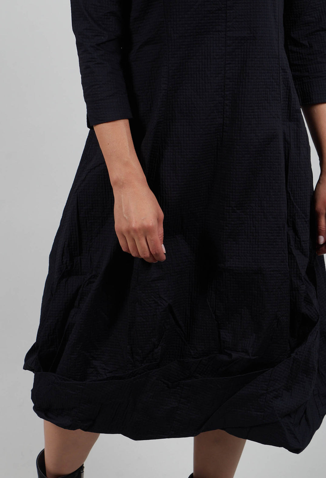 Balloon Hem Dress in Black - 3420902