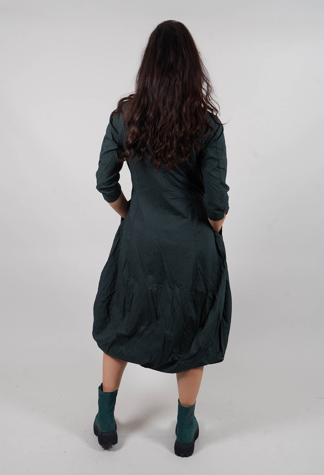 Balloon Hem Dress in Forest - 3420902