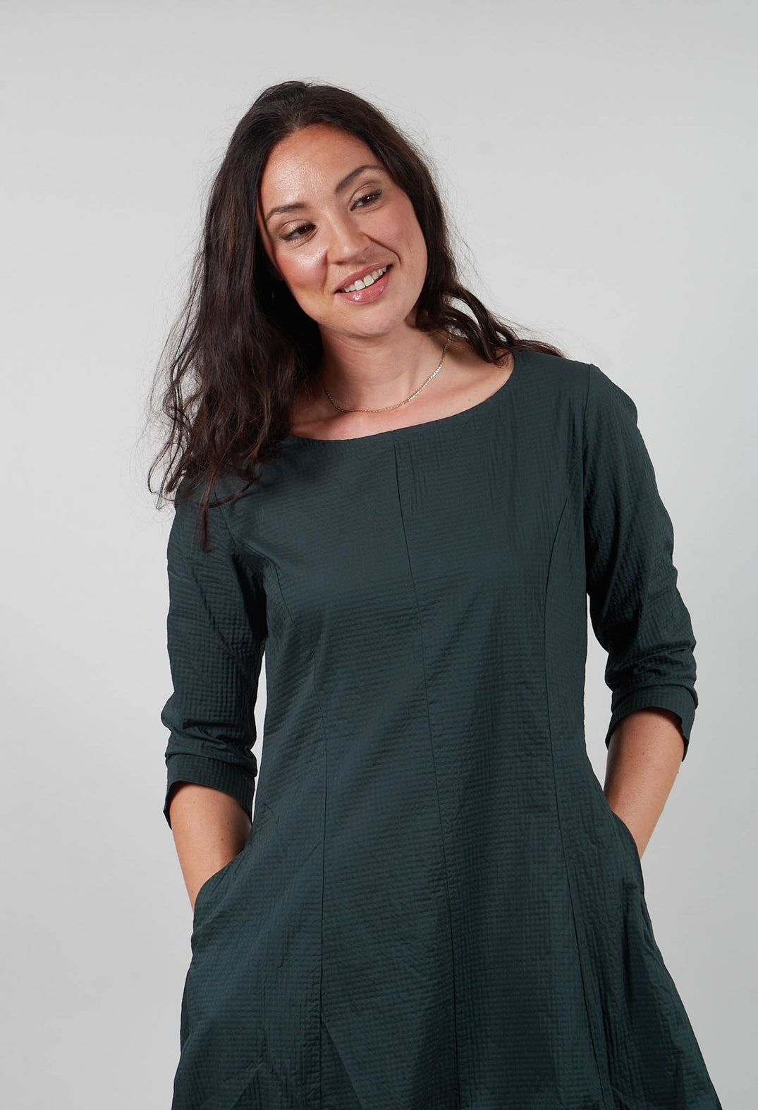 Balloon Hem Dress in Forest - 3420902