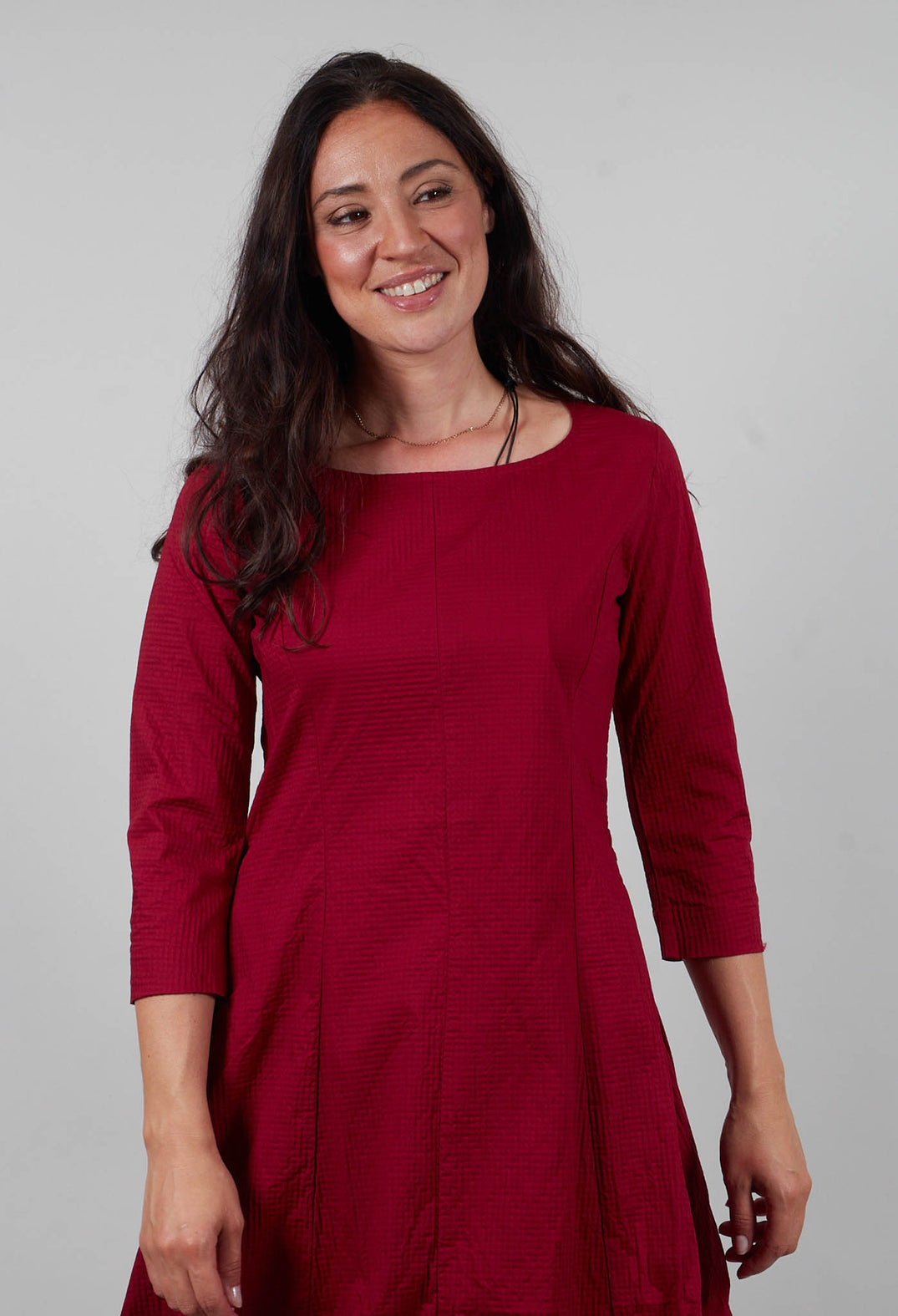 Balloon Hem Dress in Lava  - 3420902