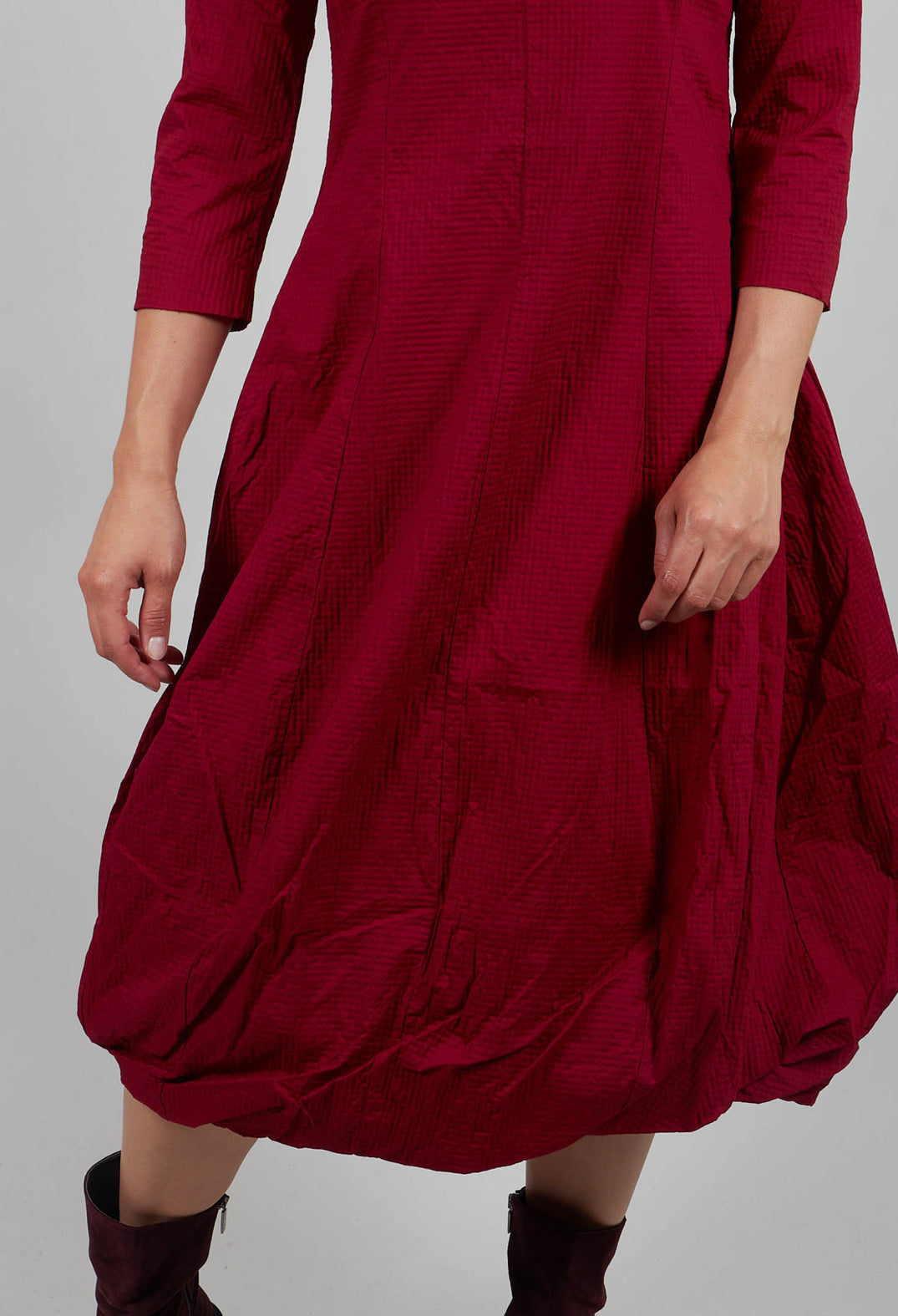 Balloon Hem Dress in Lava  - 3420902