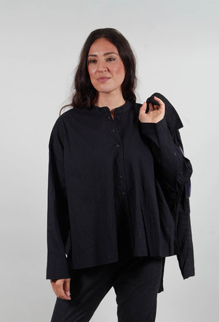 Stand Collar Shirt in Black  - 3420403