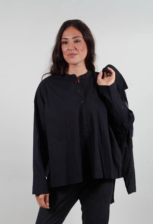 Stand Collar Shirt in Black  - 3420403
