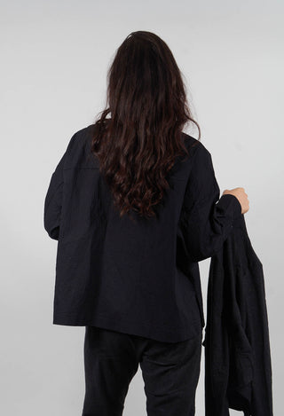 Stand Collar Shirt in Black  - 3420403