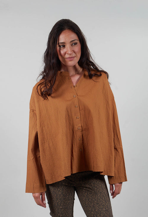 Stand Collar Shirt in Bronze  - 3420403