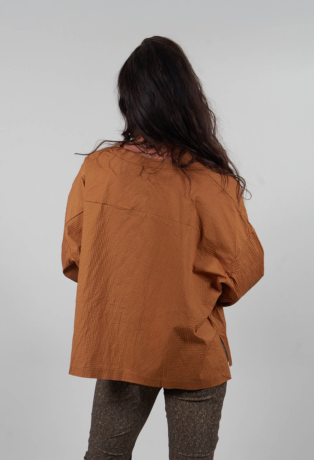Stand Collar Shirt in Bronze  - 3420403