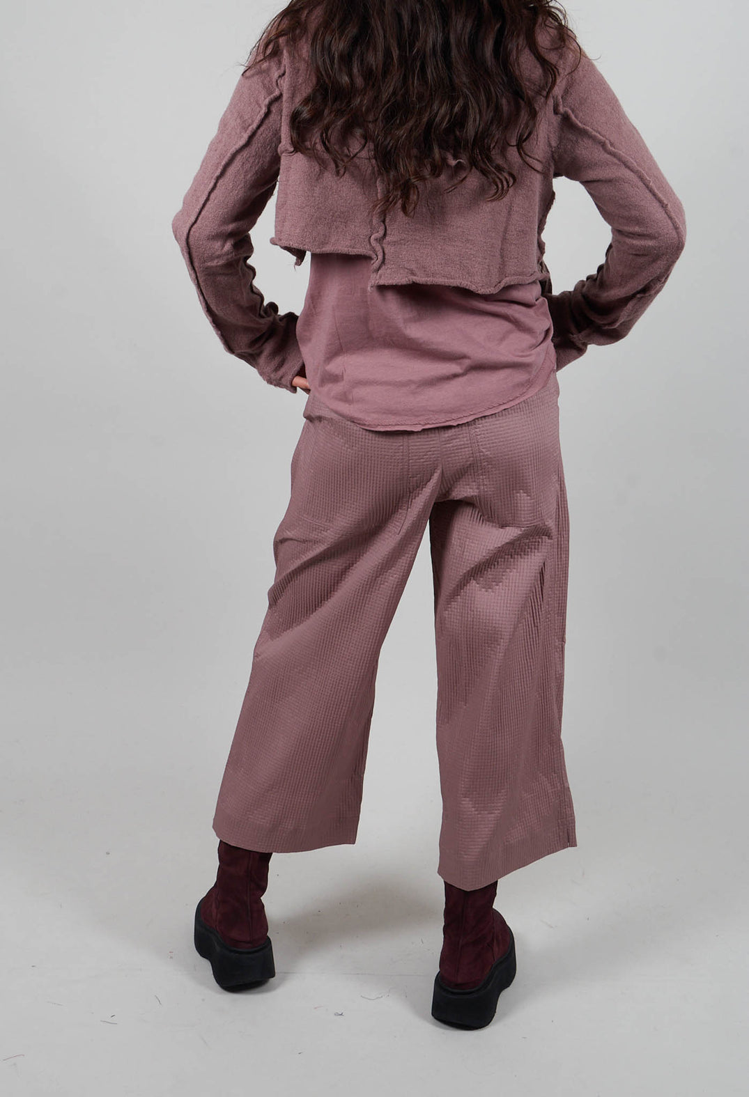 Cropped Wide Leg Trousers in Crystal - 3420105