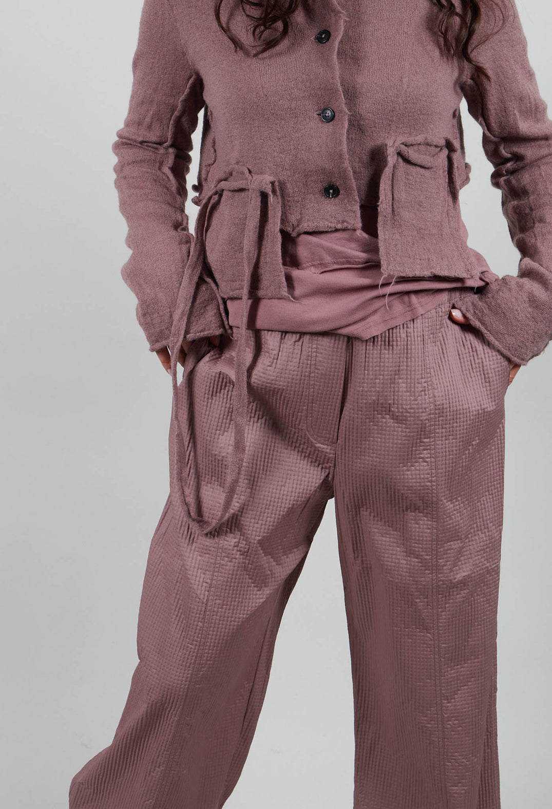 Cropped Wide Leg Trousers in Crystal - 3420105