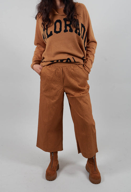 Cropped Wide Leg Trousers in Bronze - 3420105