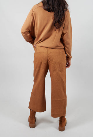 Cropped Wide Leg Trousers in Bronze - 3420105