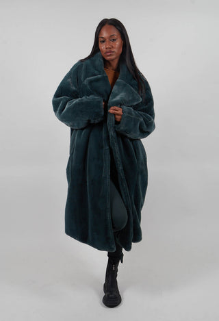 Faux Fur Coat in Forest  - 3431202