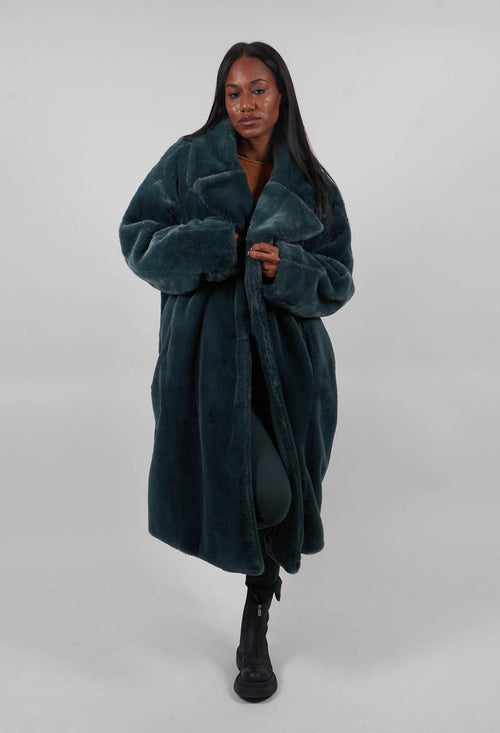Faux Fur Coat in Forest  - 3431202