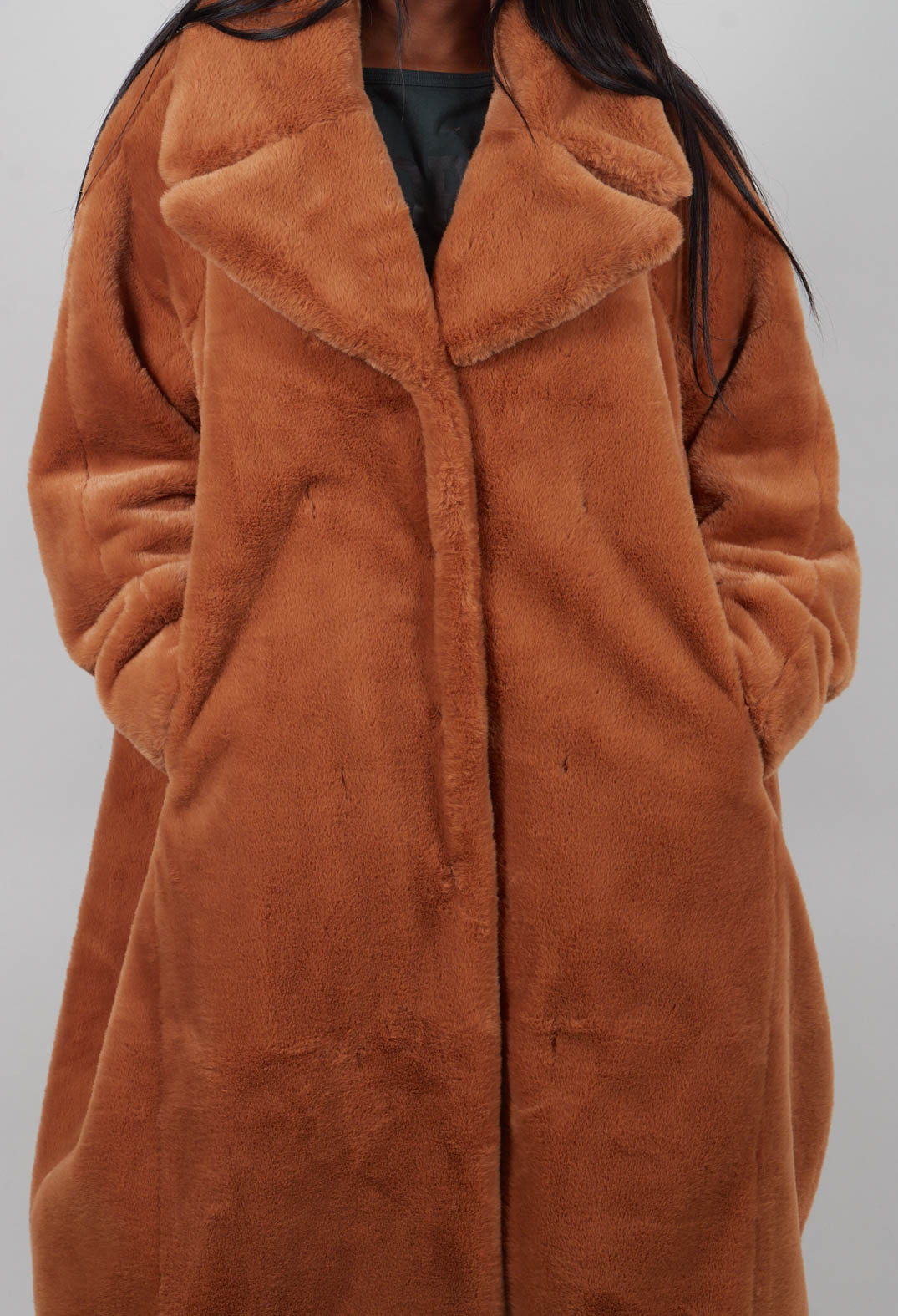 Faux Fur Coat in Bronze - 3431202