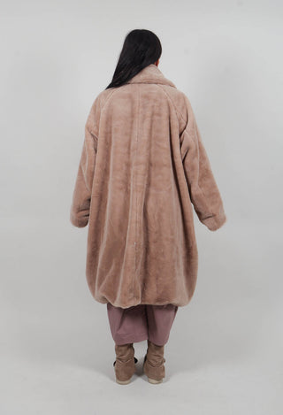Faux Fur Coat in Sand  - 3431202
