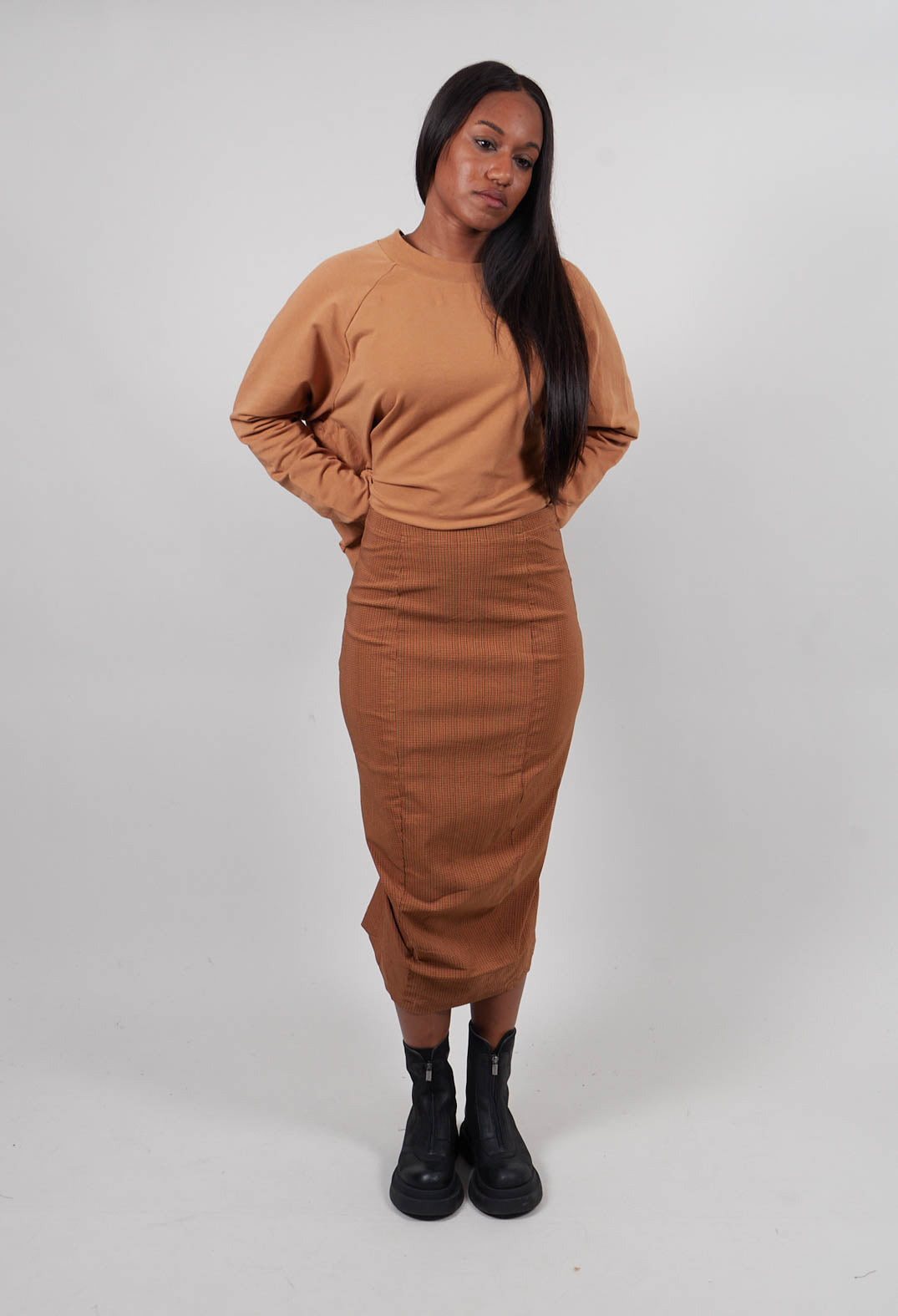 Pencil Skirt in Bronze Print  - 3440305