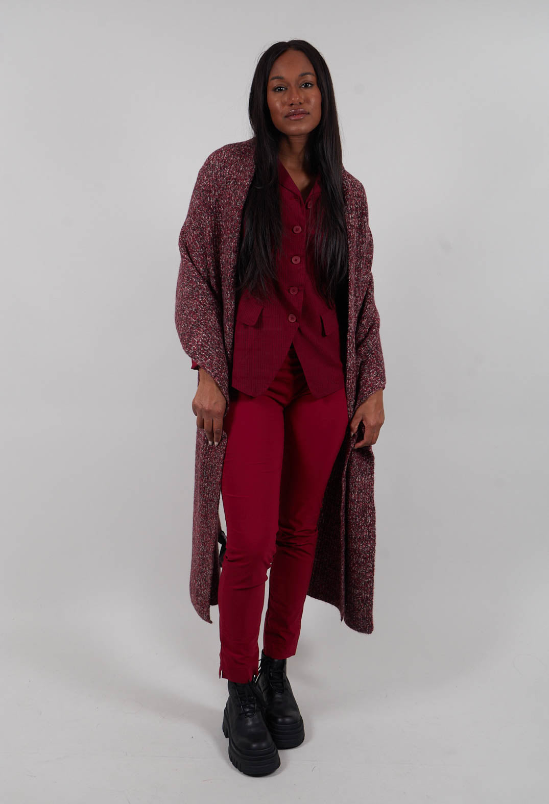 Pull On Slim Leg Trousers in Lava  - 3630101
